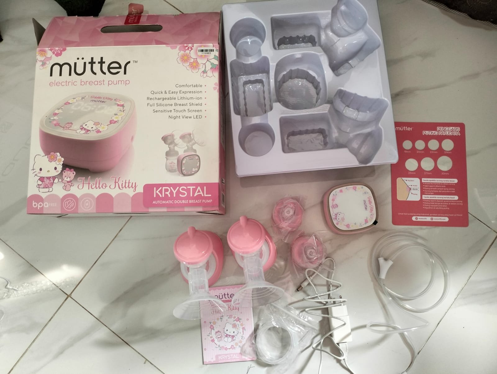 MUTTER KRYSTAL HELLO KITTY POMPA ASI ELEKTRIK DOUBLE BREAST PUMP