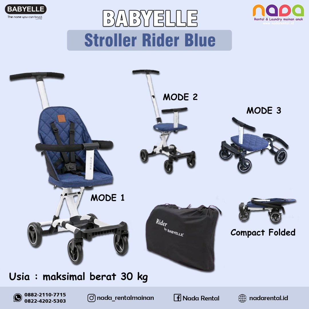 STROLLER BABYELLE RIDER BLUE - UT