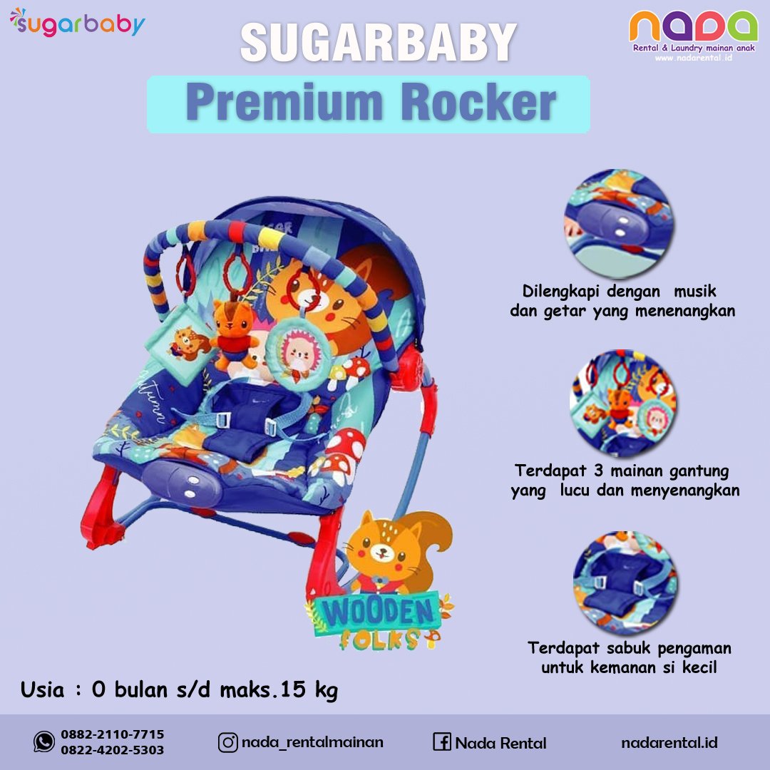 SUGARBABY BOUNCER PREMIUM ROCKER 10 IN 1 NAVY - UT